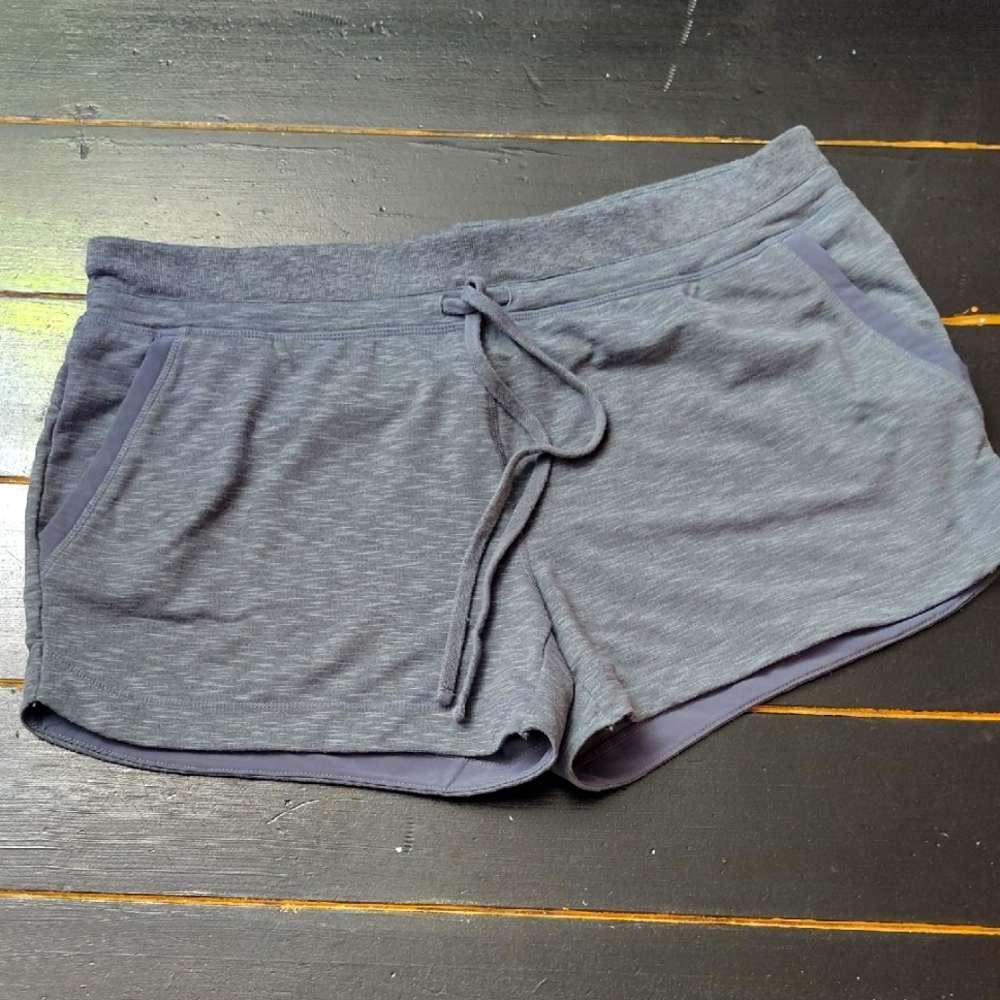 Athleta Gray/Blue Athletic SPORTSWEAR ACTIVEWEAR Shorts with Elastic Waistband
